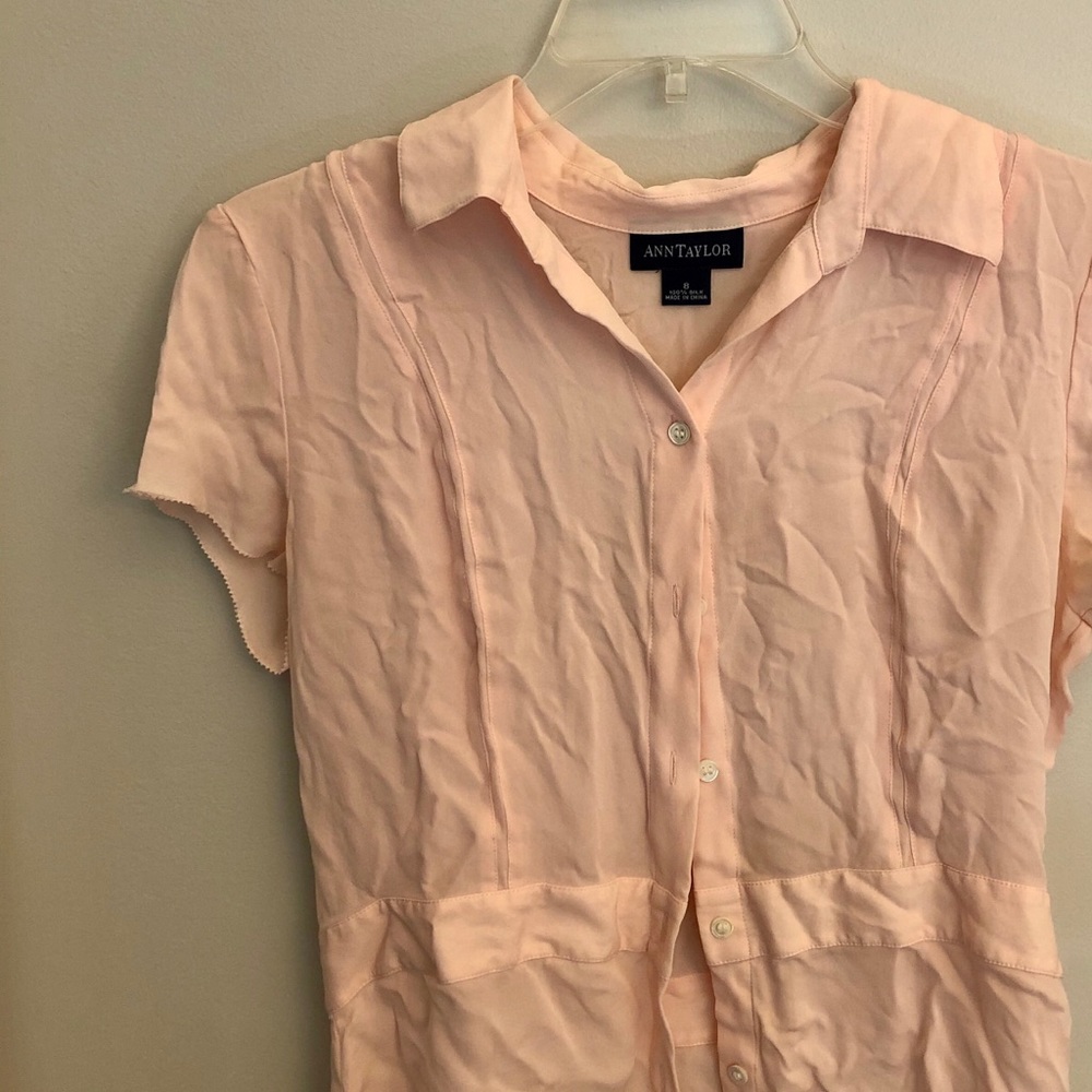 VINTAGE ann taylor peach blouse